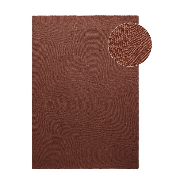 Tappeto color mattone in lana tessuto a mano 80x150 cm Calmio – Hanse Home