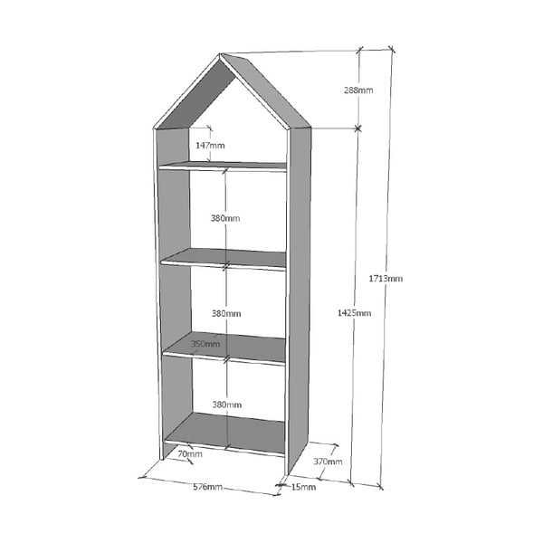 Libreria White house , 57 x 171 cm Casami - Vipack-image-2