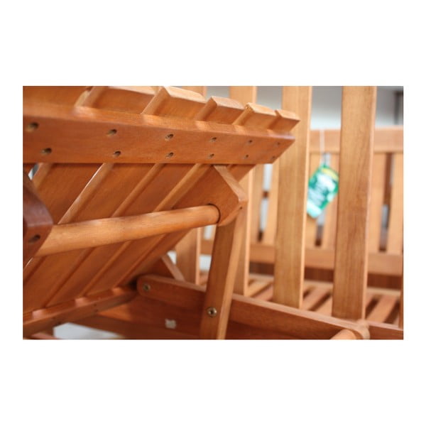 Panchina da giardino con tavolo portaoggetti in legno di eucalipto Phuket - Garden Pleasure-image-2