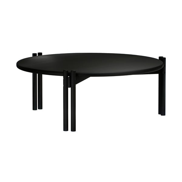 Tavolino rotondo nero in legno di pino ø 80 cm Sticks - Karup Design-image-3