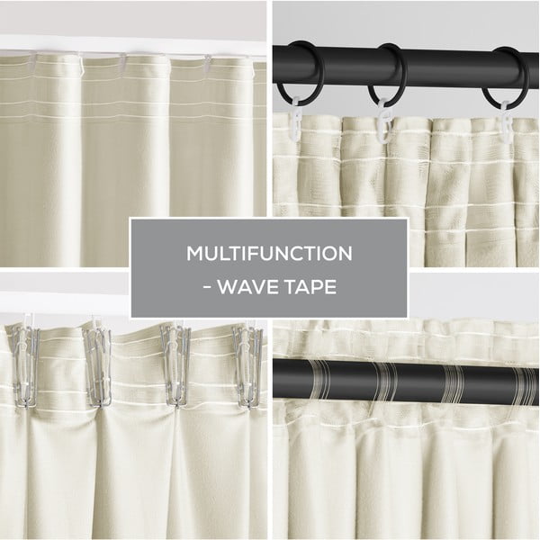 Tenda parzialmente oscurante color crema in velluto 140x270 cm Pleat – Restilo-image-2