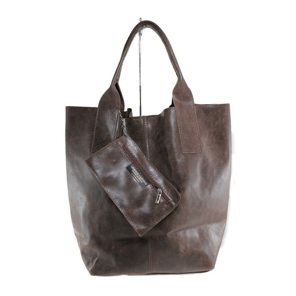 Borsa a mano in pelle marrone Moe - Chicca Borse-image-1