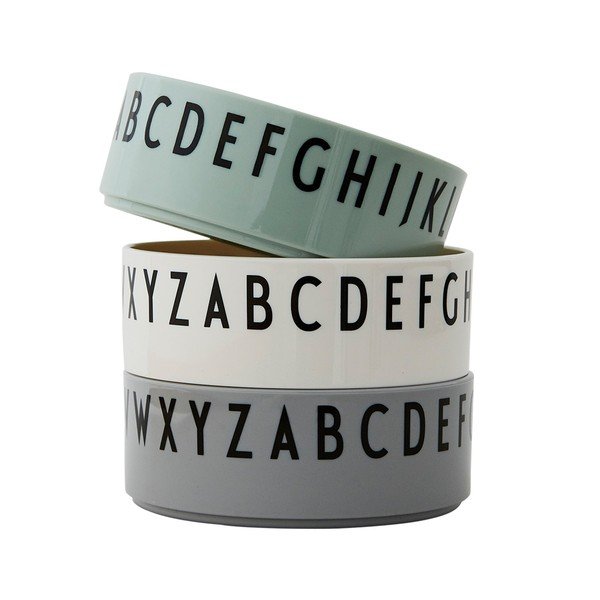 Set di 3 ciotole per bambini Breakfast. Dinner. Lunch. - Design Letters