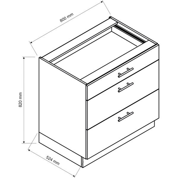Mobile da cucina inferiore (larghezza 80 cm) Aden - STOLKAR-image-2