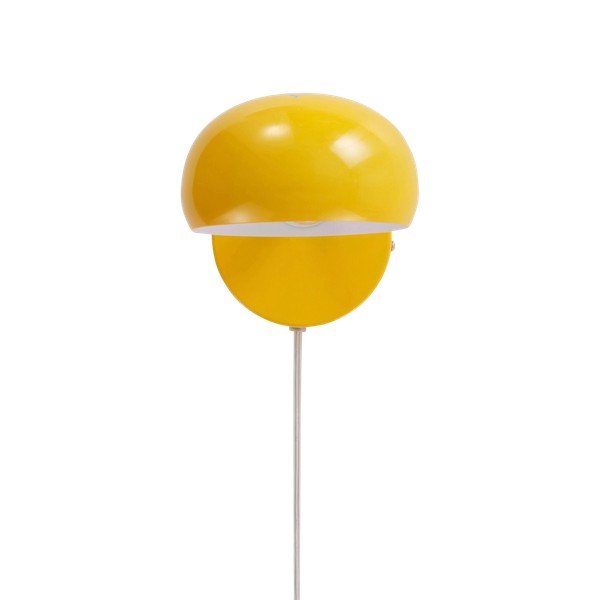 Lampada da parete gialla in acciaio con alimentazione a corrente con struttura flessibile Lincon – Jotex-image-4