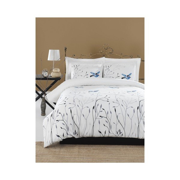 Lenzuolo matrimoniale con biancheria da letto in cotone ranforce Fidella Blue, 160 x 220 cm - Mijolnir