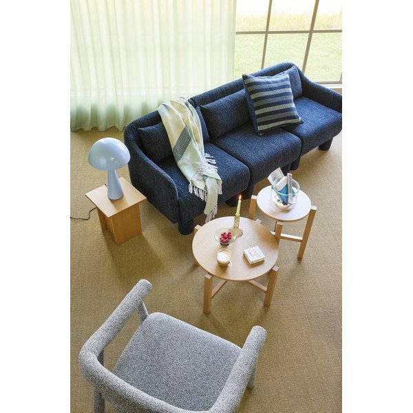 Set di tavolini da salotto rotondi di colore naturale con effetto rovere 2 pz ø 68 cm Four – Hübsch-image-1