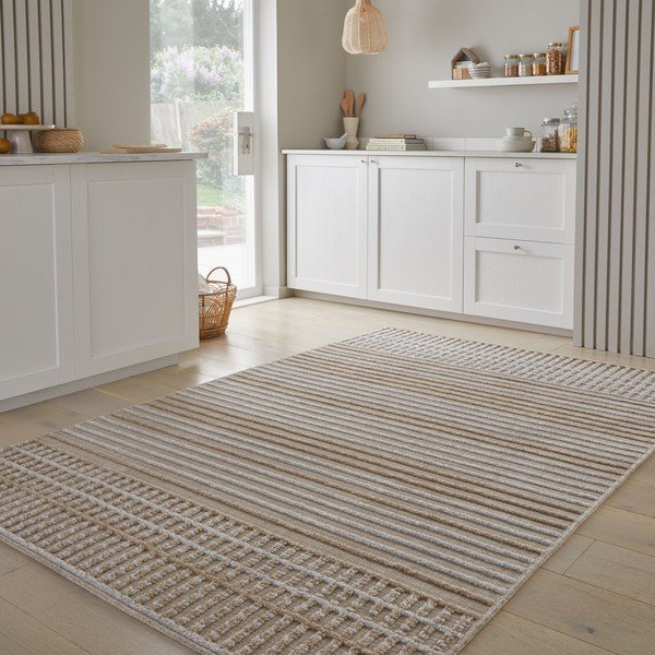 Tappeto in ciniglia lavabile beige 200x320 cm Elton - Flair Rugs-image-1