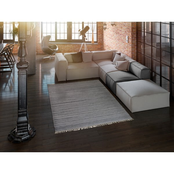 Tappeto per esterni grigio scuro in plastica riciclata Liso, 160 x 230 cm Liso Eco-Dhurrie - Universal-image-1