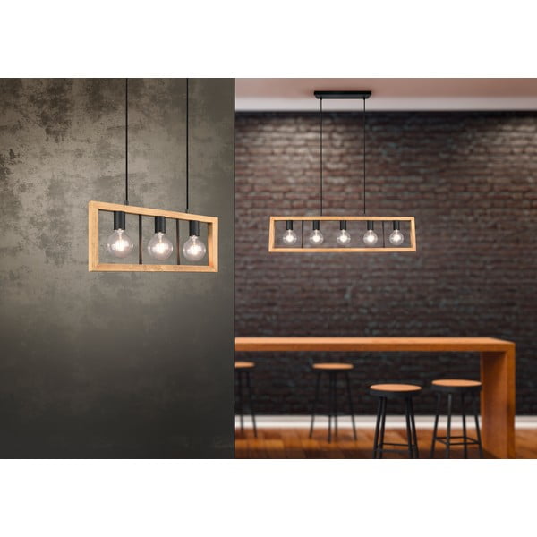 Lampadario in colore nero-naturale Agra - Trio-image-1