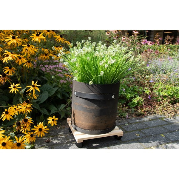 Supporto rotante per vaso in legno (altezza totale 8 cm) Indoor & Outdoor – Esschert Design-image-1