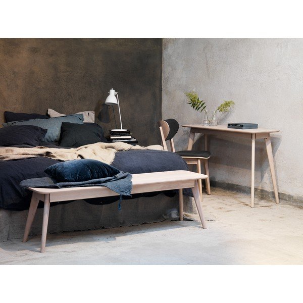 Sedia da pranzo in rovere marrone chiaro con seduta grigio scuro Cato - Rowico-image-4