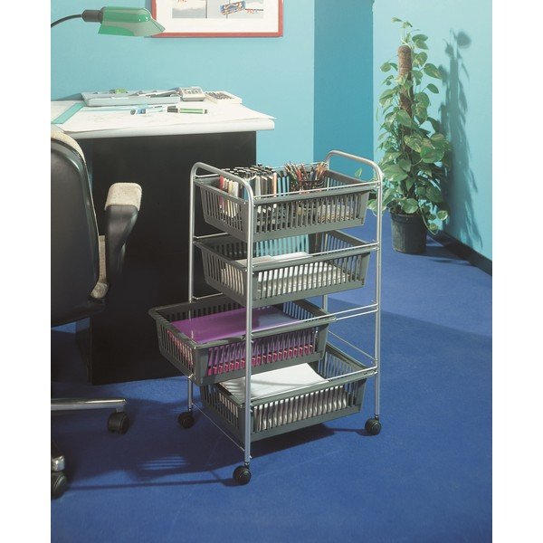 Supporto nero con cestini SuperJumbo, 78 x 46 cm - Metaltex-image-1