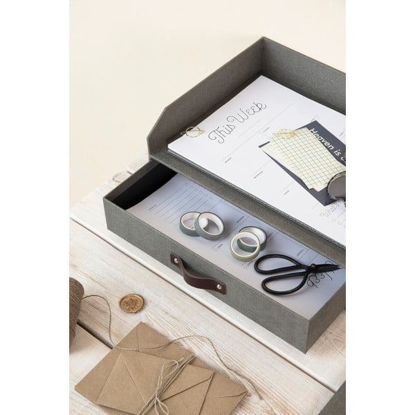 Organizzatore di documenti in cartone con cassetto Walter - Bigso Box of Sweden-image-1