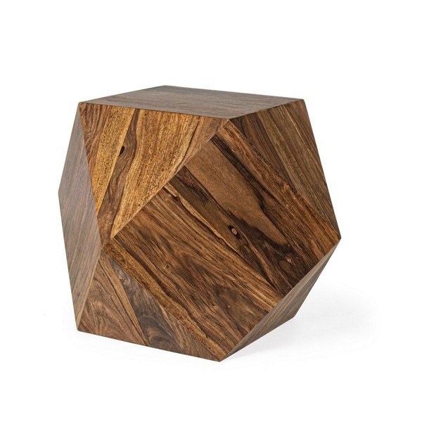Tavolino da salotto colore naturale scuro in legno sheesham massiccio 42x42 cm Egypt – Bizzotto