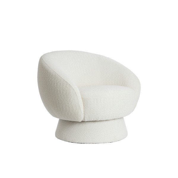 Poltrona color crema in tessuto bouclé Avoria - Light & Living