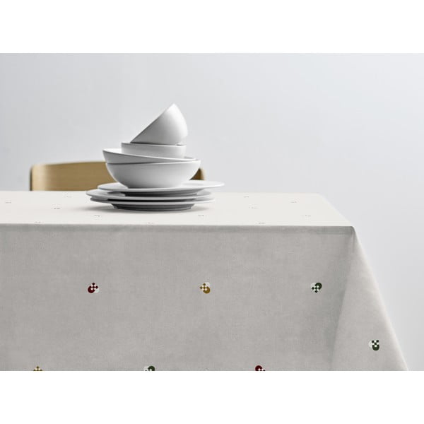 Tovaglia in cotone ø 180 cm Hearts Embloidery - Södahl-image-1