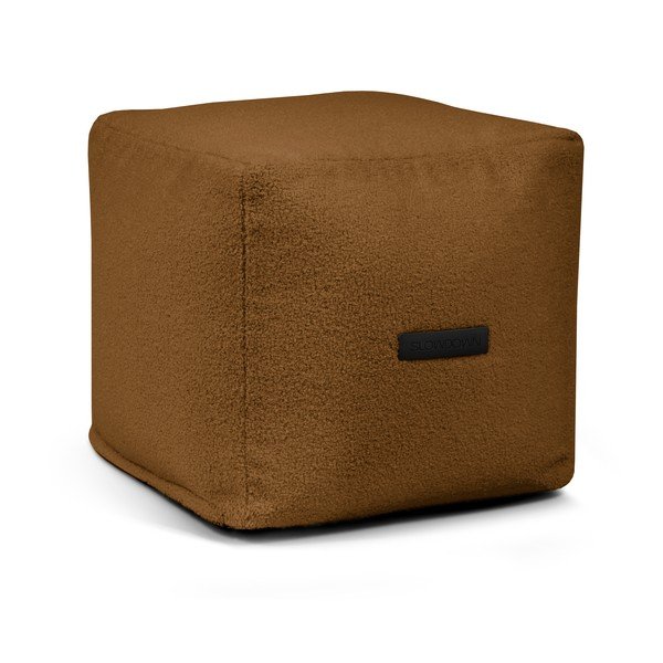 Puof a sacco marrone con rivestimento in bouclé Up! MooG – SLOWDOWN