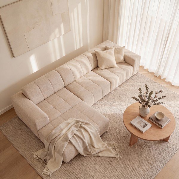 Divano angolare beige (angolo sinistro) Chicago - Cosmopolitan Design-image-4