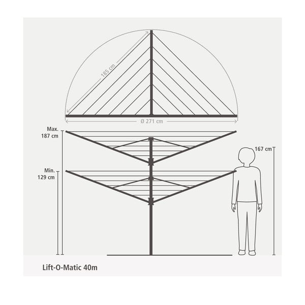 Stendino da giardino Lift-O-Matic 40m – Brabantia-image-1