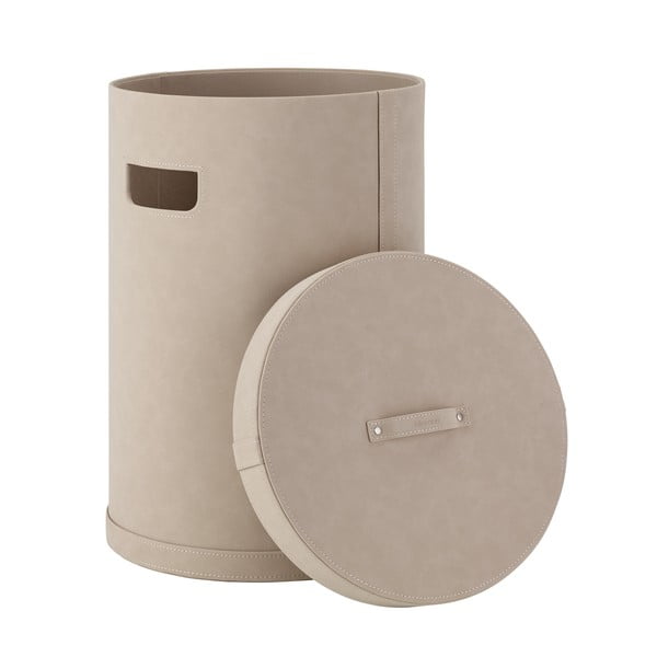 Cesta per il bucato beige in finta pelle 67,5 l Sahla M – Blomus-image-3