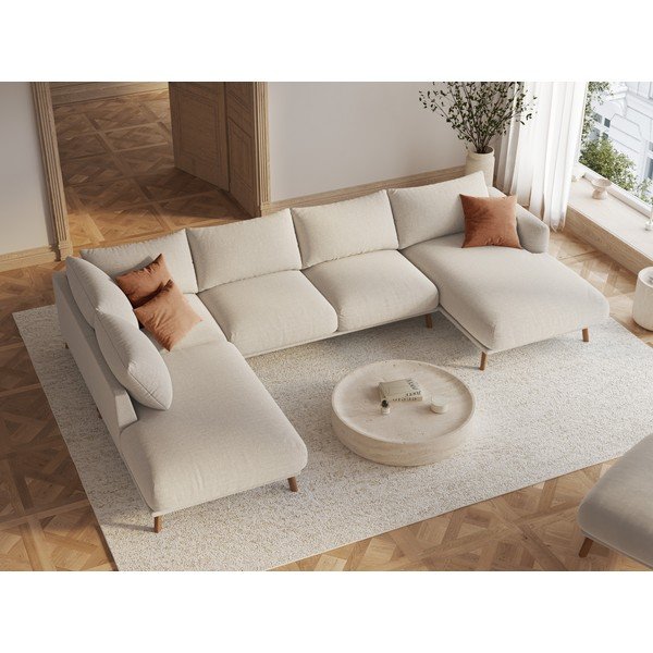 Divano angolare beige (a U) Naomi – Micadoni -image-1