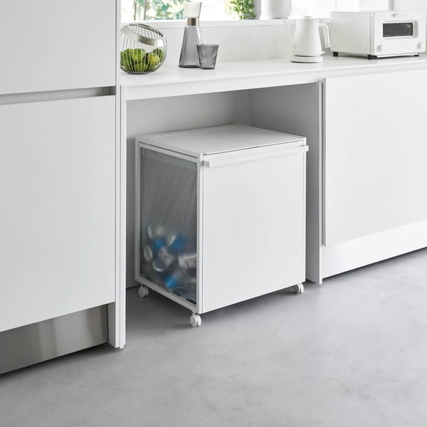 Bidone bianco in metallo per rifiuti differenziati Tower - YAMAZAKI-image-4