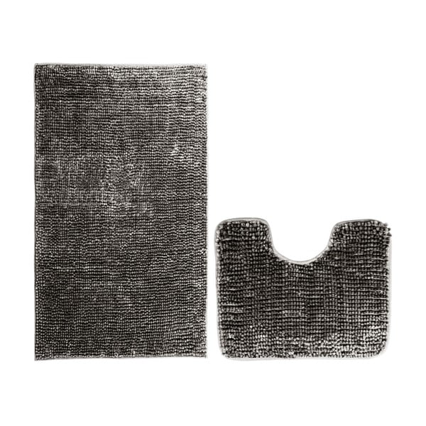 Set di tappetini per il bagno grigio scuro 2 pz per WC 80x50 cm Bati – Restilo