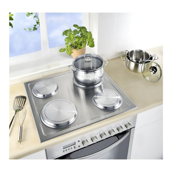 Tappetini di protezione per stufe in set di 4 pezzi in acciaio inox 20x20 cm - Wenko-image-2