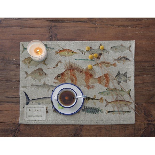 Tovaglietta di stoffa 2 pezzi 45x30 cm Fish - Really Nice Things-image-1