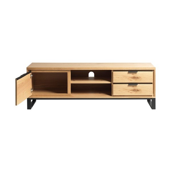 Tavolo TV in rovere colore naturale 170x55 cm Livorno - Unique Furniture-image-3