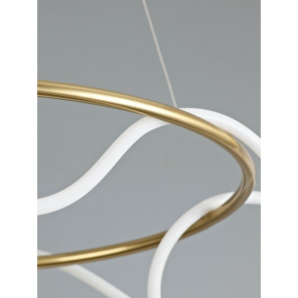 Lampadario LED dorato in alluminio con paralume in vetro acrilico con intensità regolabile ø 70 cm Tiriac – Nova Luce-image-2