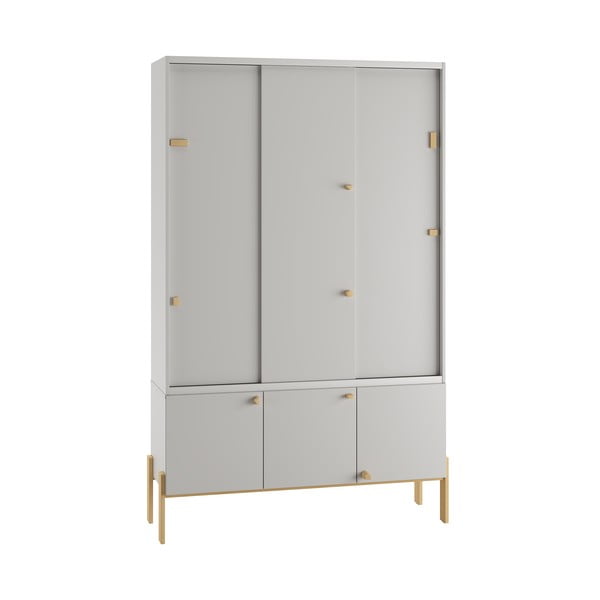 Cassettiera bassa per bambini grigio chiaro 150x50 cm Cube - Pinio-image-4