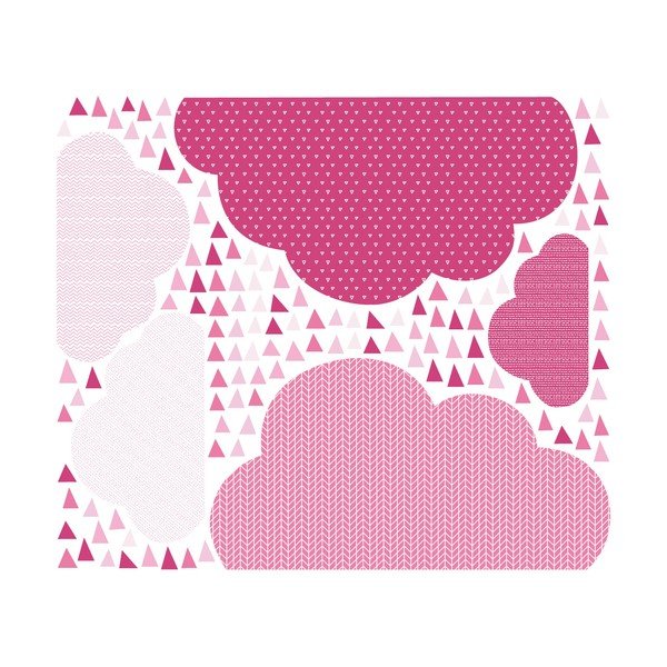 Adesivo murale rosa Nuvole scandinave - Ambiance-image-2