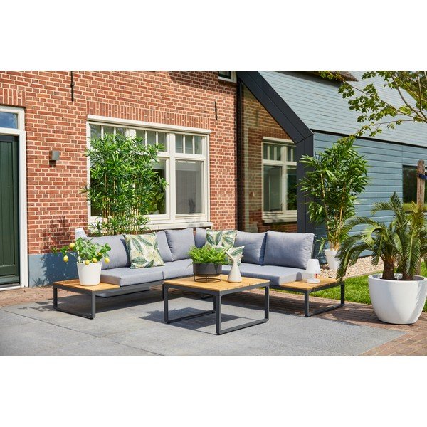 Set da giardino grigio per 5 persone Madeira - Hartman-image-4