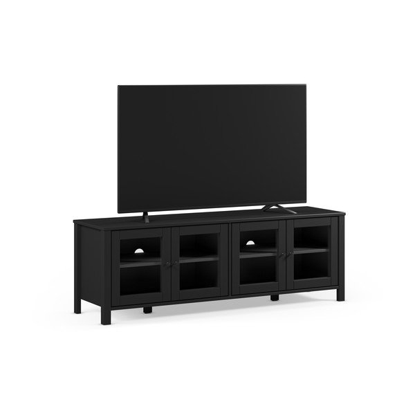 Mobile TV nero in pino massiccio 150x50x40 cm Alessandra – Marckeric-image-2