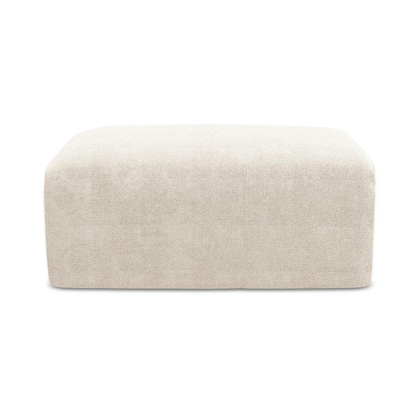 Poggiapiedi color crema con rivestimento in ciniglia Kona – Makamii