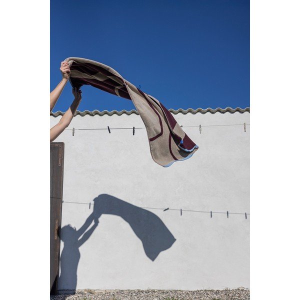 Asciugamano tipo terry burgundy/greige in cotone organico 70x133 cm Nova Arte  – Mette Ditmer Denmark-image-4