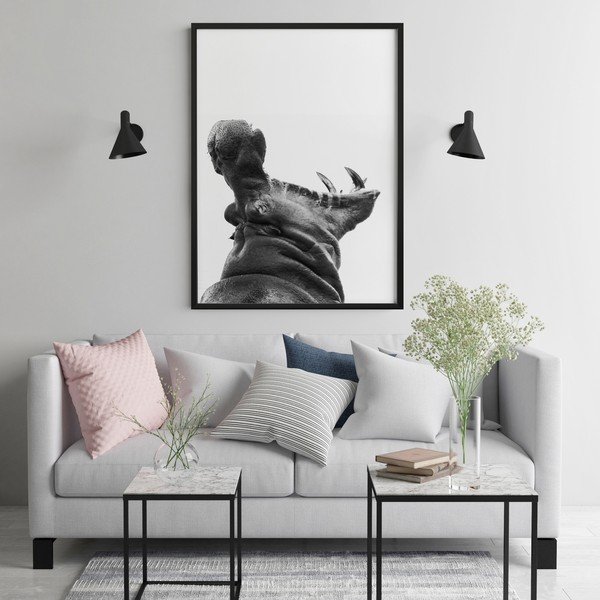 Poster , 100 x 70 cm Hippopotamus - DecoKing-image-2