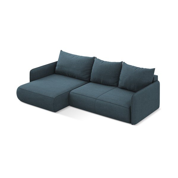 Divano angolare blu allungabile/con contenitore (con penisola a sinistra) Nanea – Makamii-image-4