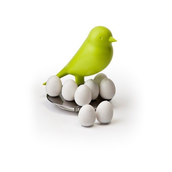 Zelený stojánek s magnety Qualy  Magnetic Egg Sparrow