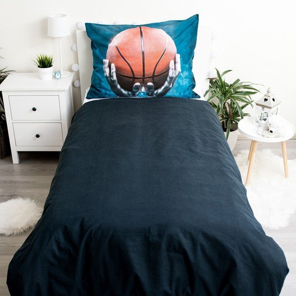 Set copripiumino e federa da bambini in cotone per letto singolo 140x200 cm Basketball – Jerry Fabrics-image-2