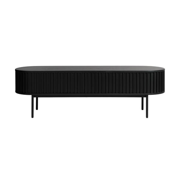 Tavolo TV nero in rovere 48x160 cm Siena - Unique Furniture