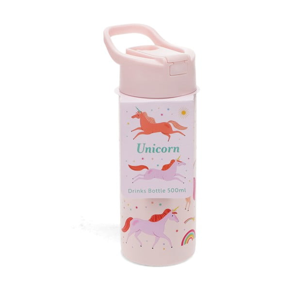 Bottiglia per bambini rosa chiaro in acciaio inox 500 ml Unicorn – Rex London-image-3