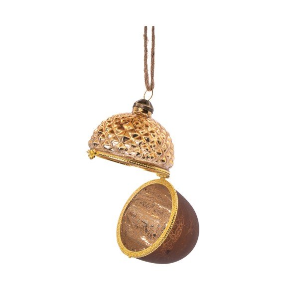 Decorazione per albero di natale in vetro fatta a mano ø 6 cm Acorn – Sass & Belle-image-1
