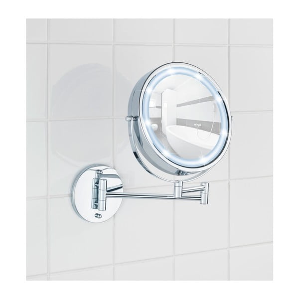 Specchio per make-up con illuminazione/con ingrandimento (5x) ø 17,5 cm Power-Loc Lumi – Wenko-image-1