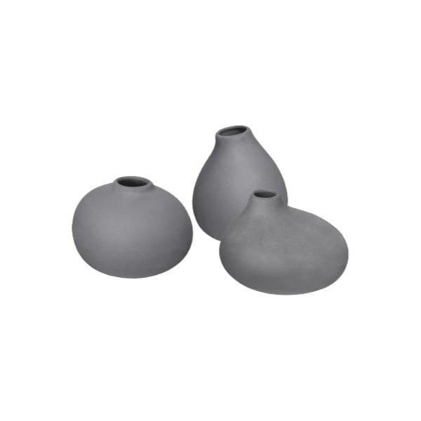 Set di 3 vasi in porcellana grigio scuro (altezza 9 cm) Nona - Blomus