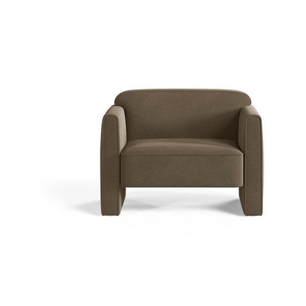 Poltrona grigio tortora con rivestimento in velluto Abby – Micadoni -image-1