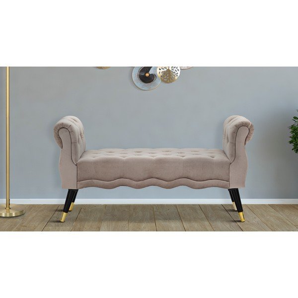 Panchina grigio tortora con rivestimento in velluto Paris – Mauro Ferretti-image-1