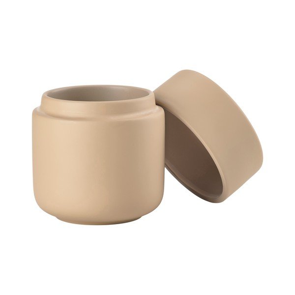 Organizer da bagno beige in gres per dischetti di cotone Ume – Zone-image-2